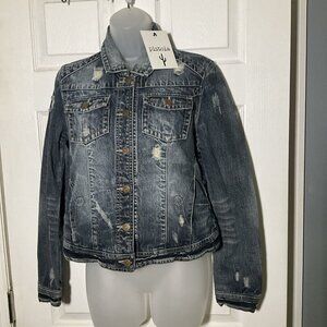 PISTOLA  denim Jacket Distressed Size Medium NWT Pockets Rodeo western classic